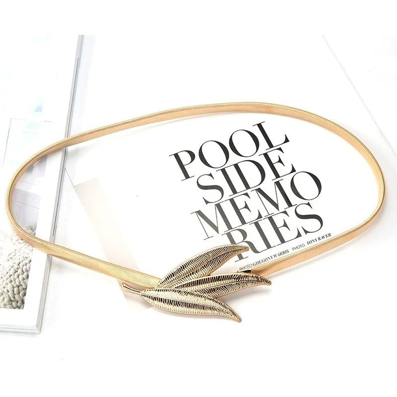 Belts for Women Designer Elastic Dress Elegant Girl Stretch Skinny Waist Belt Cummerbunds Metal Spring Female Belt Ceinture