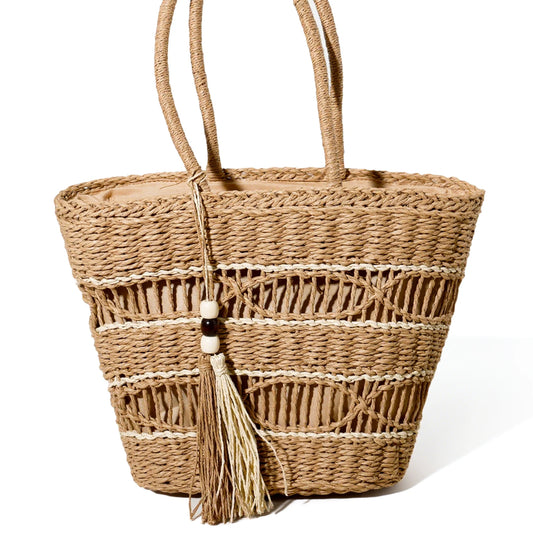 Fashion Woven Hollow Shoulder Bag Straw Summer Handbag Beach Travel Handbag Women's Bag Women's Crossbody Bag