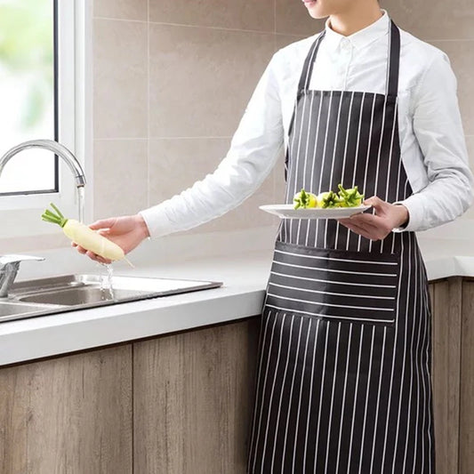 Kitchen Cooking Apron Chef Halterneck Apron With1 Pockets Catering Sleeveless Aprons Men Woman BBQ Waiter Printing Apron