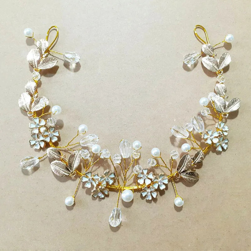 Headbands Bride Headpiece Tiaras Fashion Hair Jewelry Crystal Pearl Flower Bridal Wedding Hair Accessories For Women