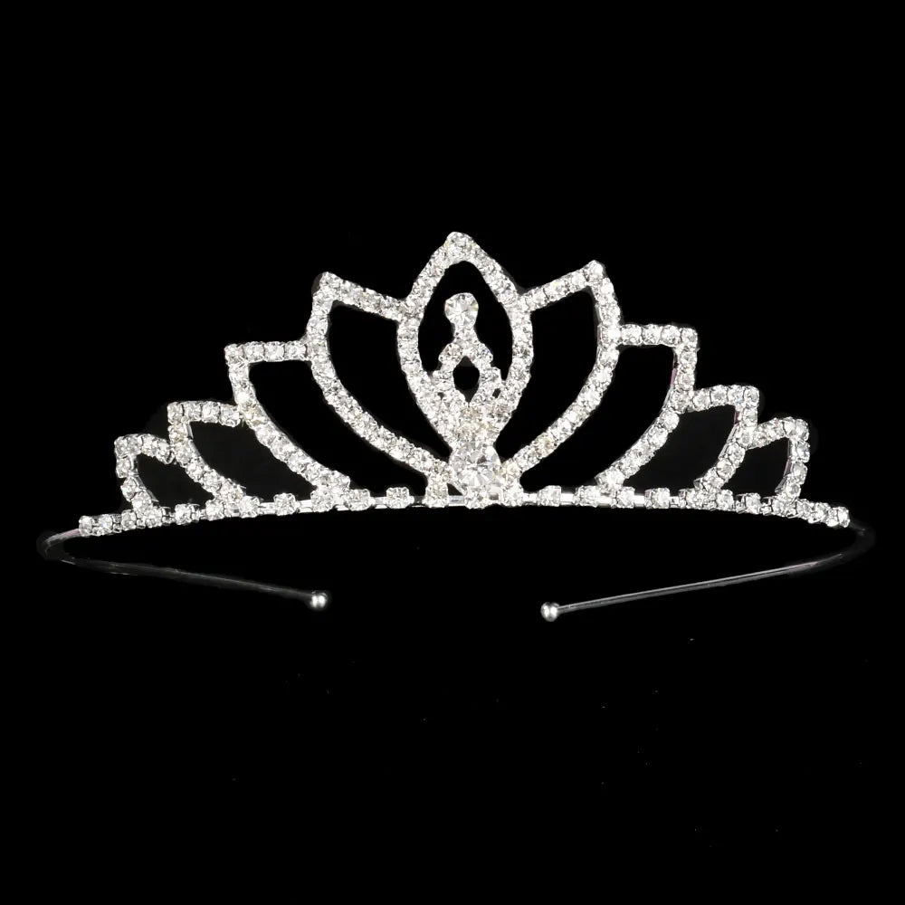 Princess Children's Tiara Red Bride Crown Floral Wedding Bridal Hair Accesories Golden Hair Jewelry Headdress