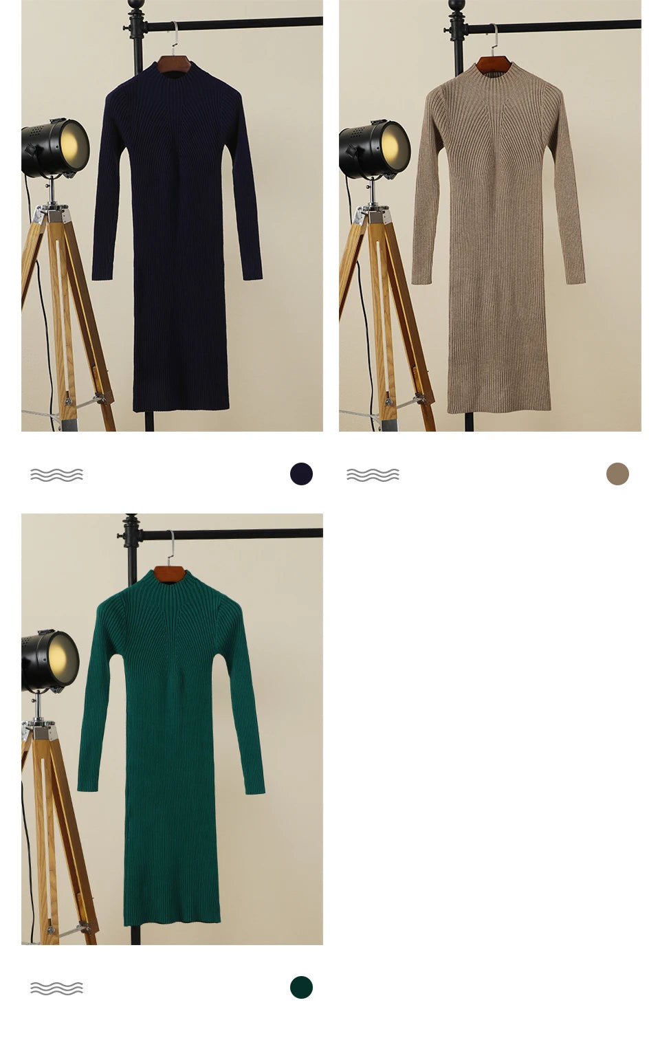 Sweater Dress Female 2025 Winter Knitted Basic Casual Women's Dresses Ladies Korean Fashion Clothes Clothing Robe Elegant Black