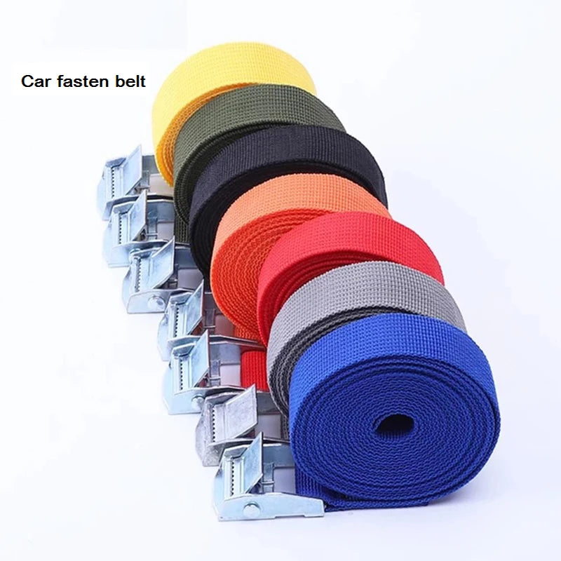 1M Buckle Tie-Down Belt cargo straps for Car motorcycle bike With Metal Buckle Tow Rope Strong Ratchet Belt for Luggage Bag