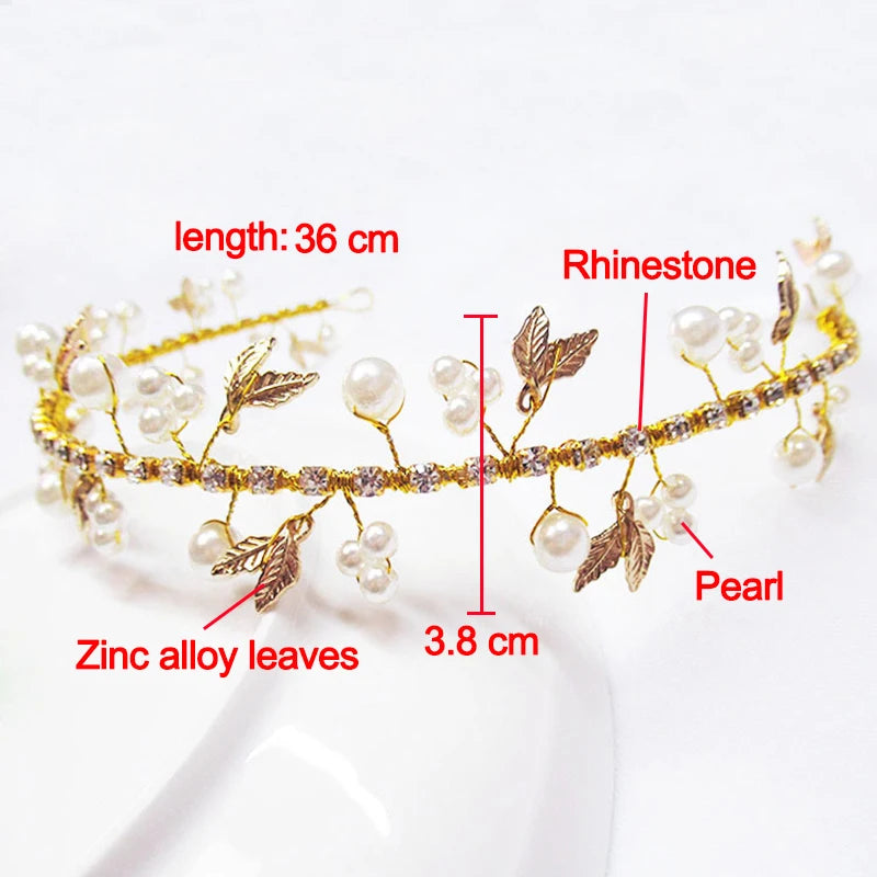 Headbands Bride Headpiece Tiaras Fashion Hair Jewelry Crystal Pearl Flower Bridal Wedding Hair Accessories For Women