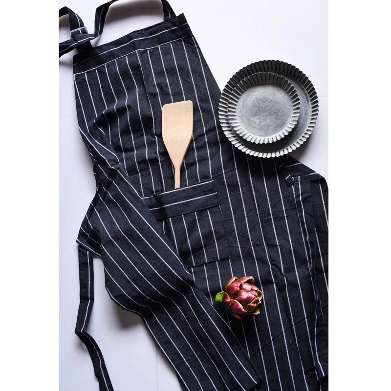 Kitchen Cooking Apron Chef Halterneck Apron With1 Pockets Catering Sleeveless Aprons Men Woman BBQ Waiter Printing Apron