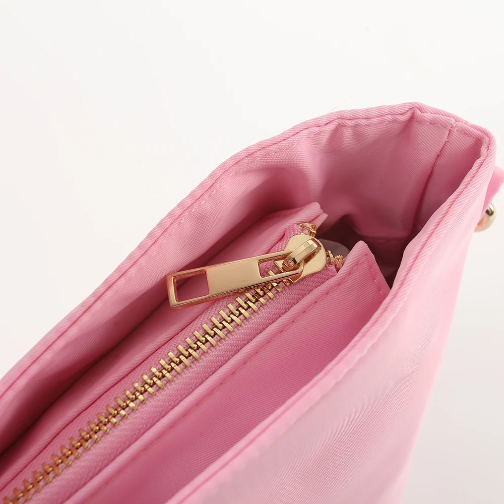 Us Local DIY Women's Large Handbag Weekend Lady Hand Bag Shopping Shoulder Portable Waterproof Nylon Pink Tote Bags Reusable