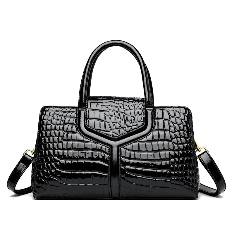 High Quality Designer Crocodile Pattern PU Leather Shoulder Bag for Women Fashion Top Handle Satchel Tote Handbag for Lady