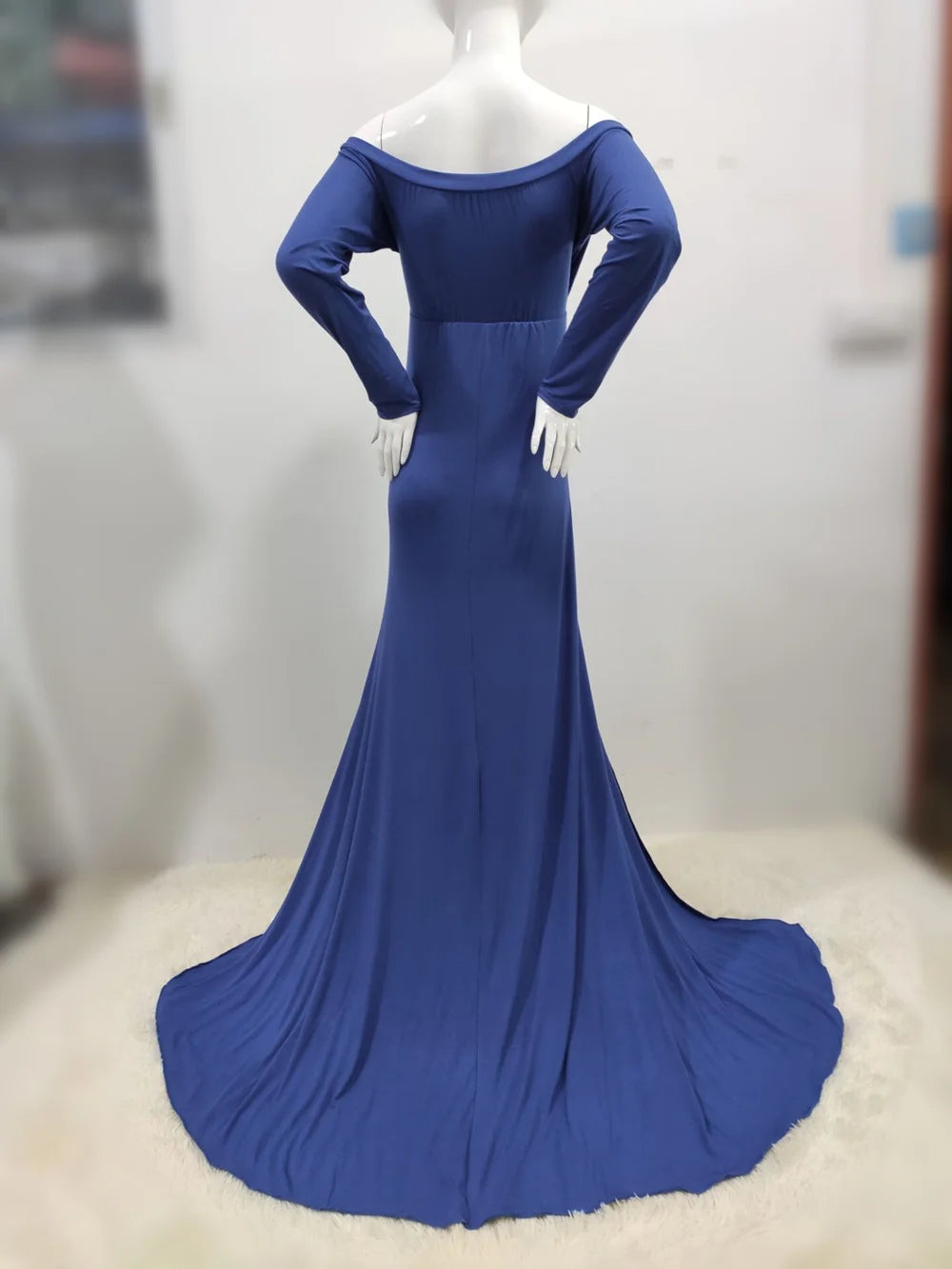 Sexy Shoulderless Maternity Dresses For Photoshoot Maxi Gown Baby Shower Women Pregnant Photography Clothes Long Pregnancy Dress