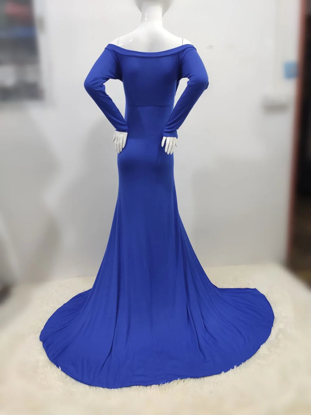 Sexy Shoulderless Maternity Dresses For Photoshoot Maxi Gown Baby Shower Women Pregnant Photography Clothes Long Pregnancy Dress