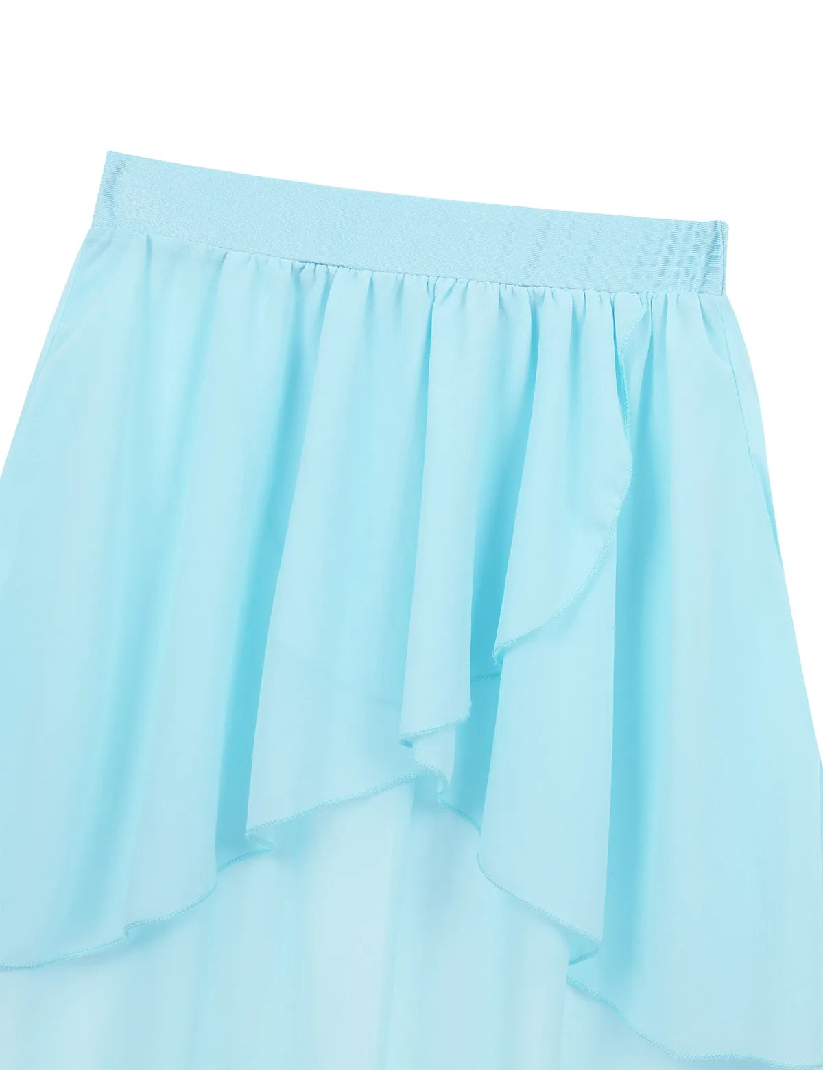 Girls Skirts High-Low Chiffon Skirt for Girl Elastic Waistband Ballet Modern Lyrical Dance Leotards Wrap Skirt Child Dancewear