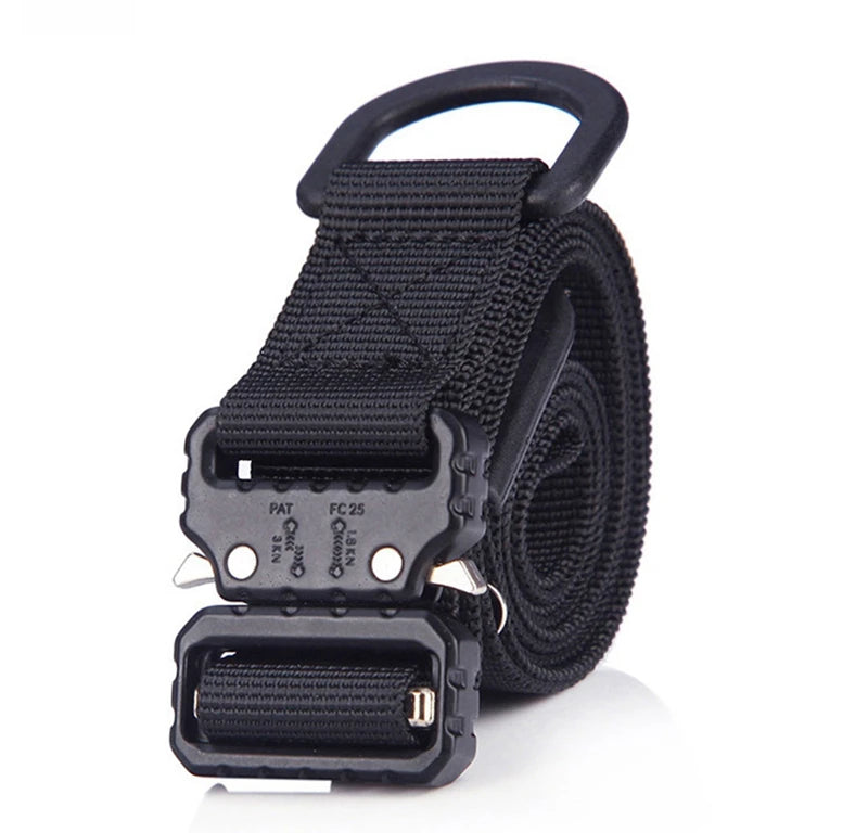 Belt For Men width 1 Inch 25mm Tactical belts Quick Release Buckle Metal Outdoor Training fit for 26-46 Inch Waist