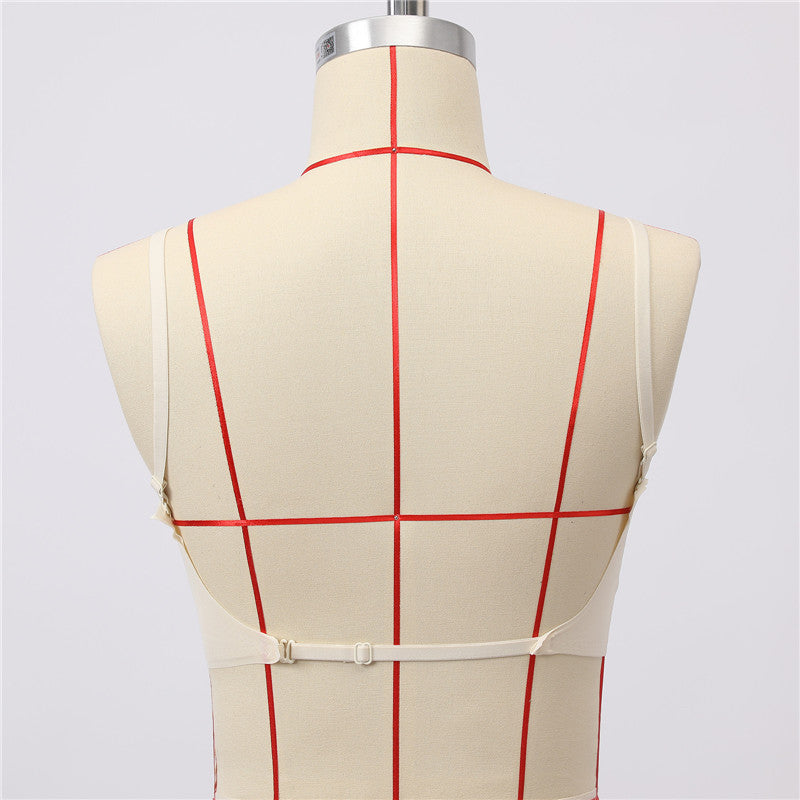 Women Invisible Bra Deep U Plunge Bras Backless Top for Dresses Sexy Lingerie with Transparent Strap Push Up Strapless Underwear