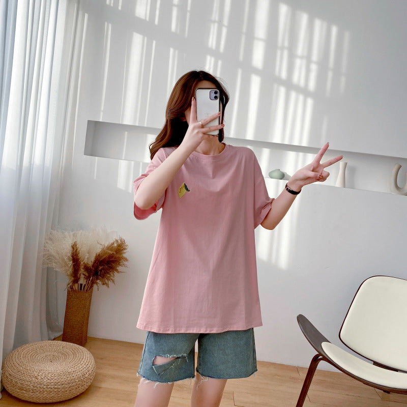 Maternity Nursing T-Shirt Top 98% Cotton Mother Nursing Tees Breastfeeding T Shirt for Pregnant Women Summer Pregnancy Top Wear