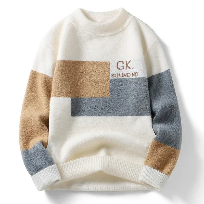 Sweater Men's Autumn/winter Crewneck Bottom Knit Men's Soft Waxy Thermal Top Men's Sweater Jumper Comfortable Stylish