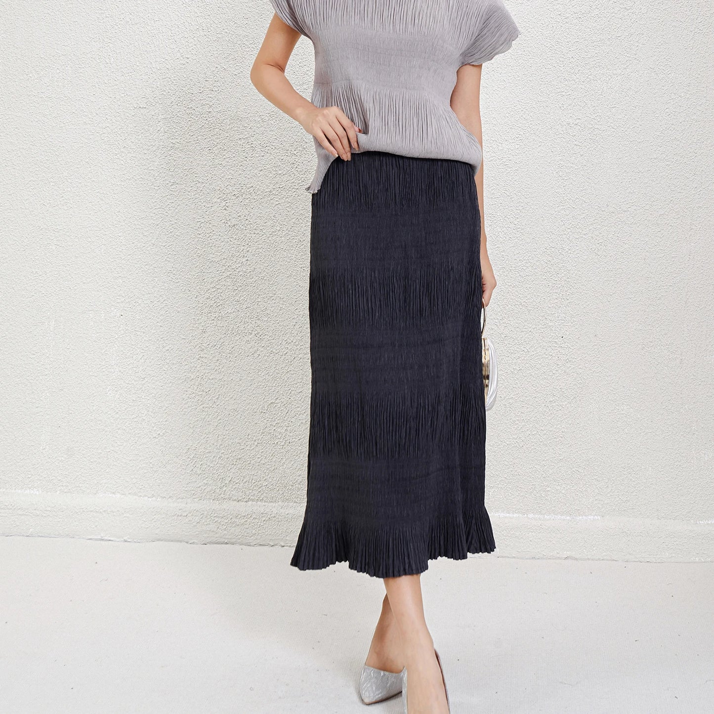 Women's Skirts 2025 Latest Designs Long Skirts for Women Casual Pleated Design High Quality Skirts for Ladies