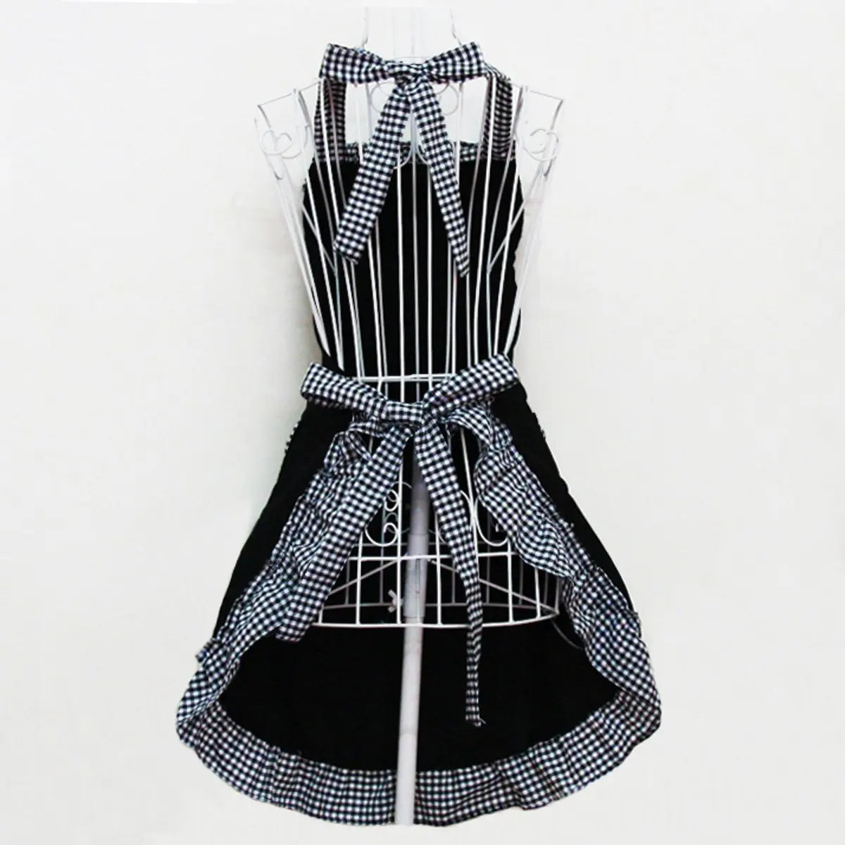 Kitchen Apron Cute Uniform Apron Flirty Outfit Dress Women Girl Fashion Lovely Bowknot Lace Anti-fouling Apron with Pockets Gift