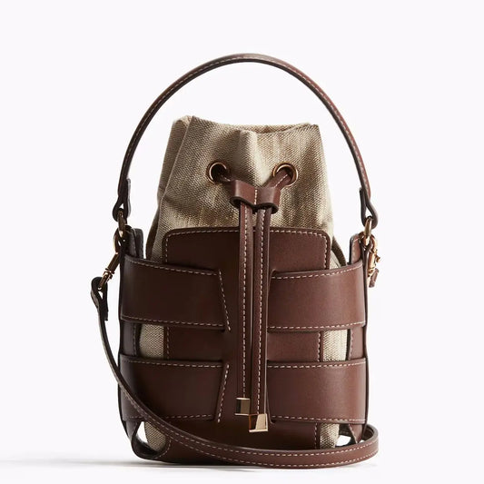 Fashionable Crossbody Bucket Bag, Luxury Design Hollow Out Handbags, Women's Leisure Outdoor Small Shoulder Handbags