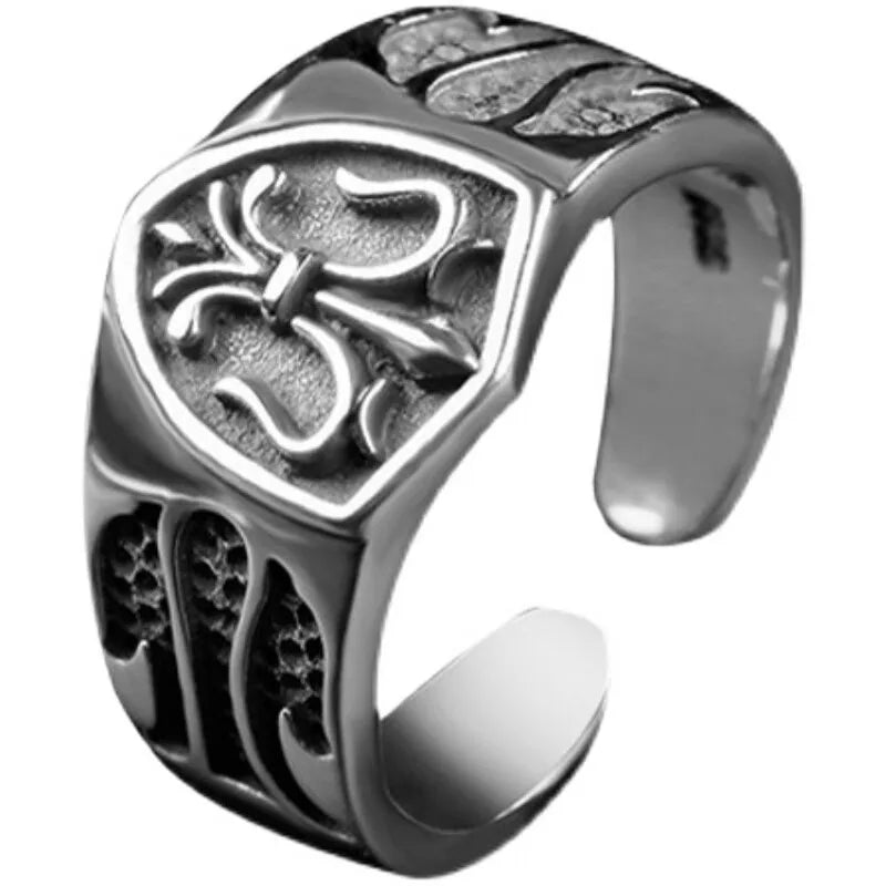 Anchor Ring Ring Hipster Personality Versatile Retro Thai Silver Ring