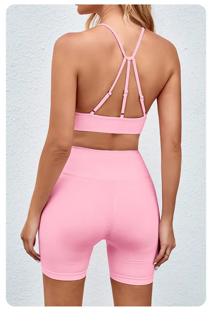 Women Sports Bra for Workout High Neck Gym Crop Top Nylon Fitness Shirts Padded Activewear