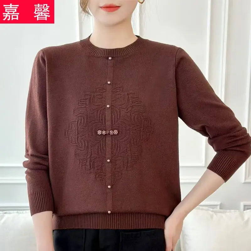 Sweater Base Women's Long-sleeved Sweater Autumn and Winter Solid Color Pullover Top