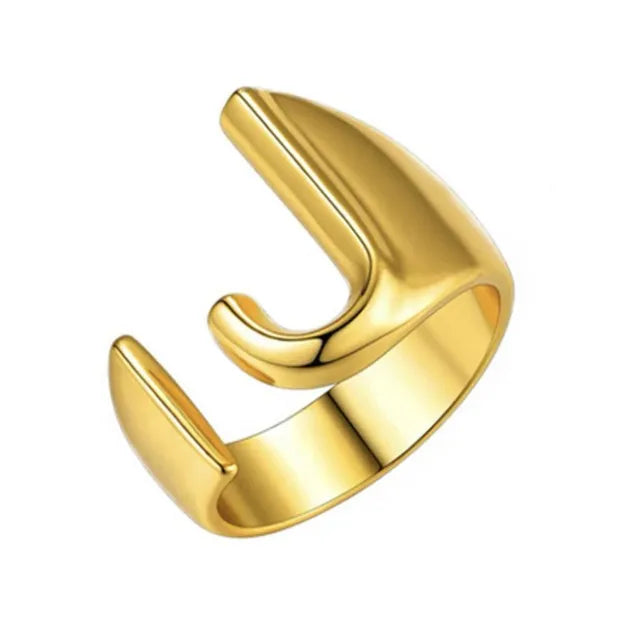 26 English Letter Ring Opening Adjustable Female Personality Internet Celebrity Ring Fashion Jewelry Couple Mother's Day Gift