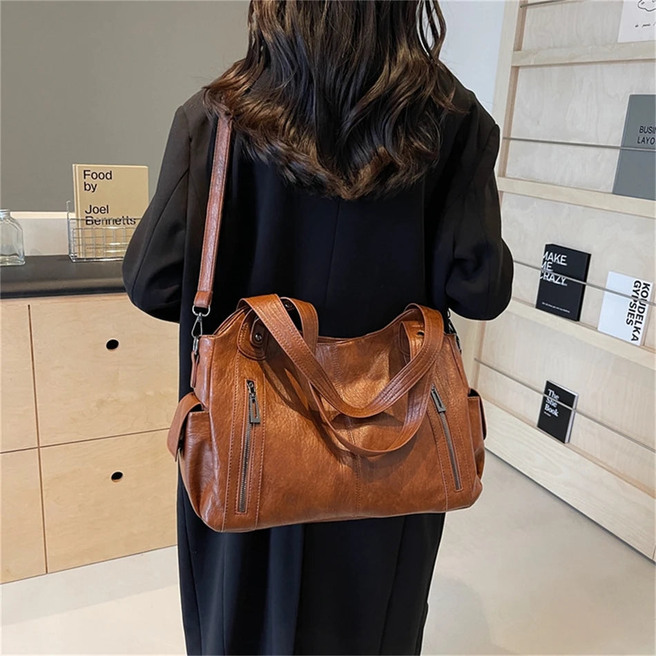 Female Handbag Large Capacity Shoulder Bags Big Stylsih Tote Bag Ladies Soft Leather Hobos Messenger Bags Women Shopper Bag Sac