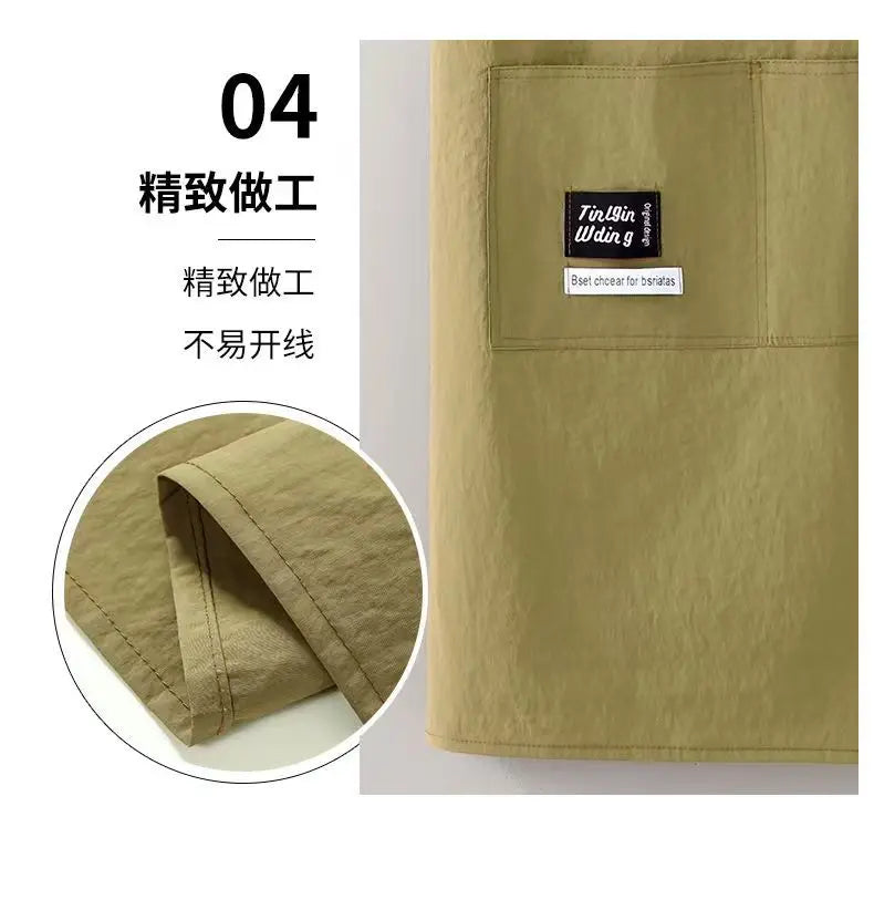 New Korean Household Kitchen Adult Waist Apron Waterproof Oil Resistant Cooking Chef Workwear for Catering Waiter Work Clothes