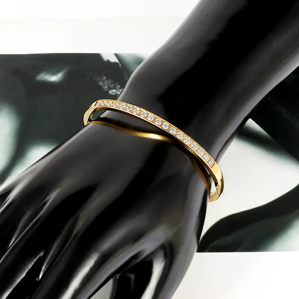 Fashion Bangles for Women Men Trendy Stainless Steel Metal Bracelets Punk Gold Color Bohemian Jewelry Accessories Gift Wholesale