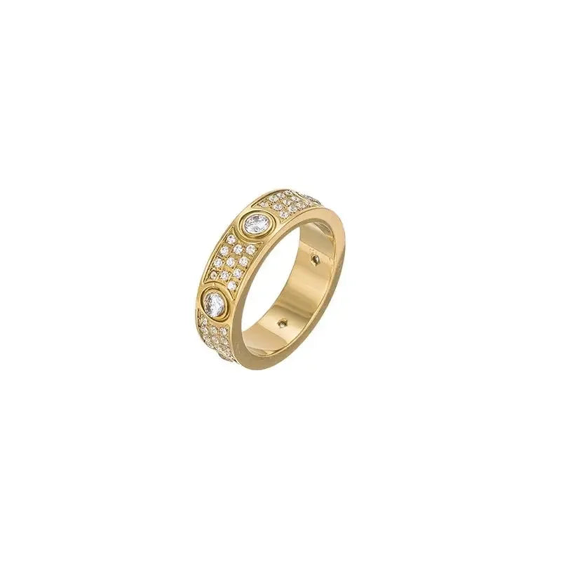 Ring for women 2025 luxury Titanium steel ring with sparking rhinestone designer jewelry Couple rings