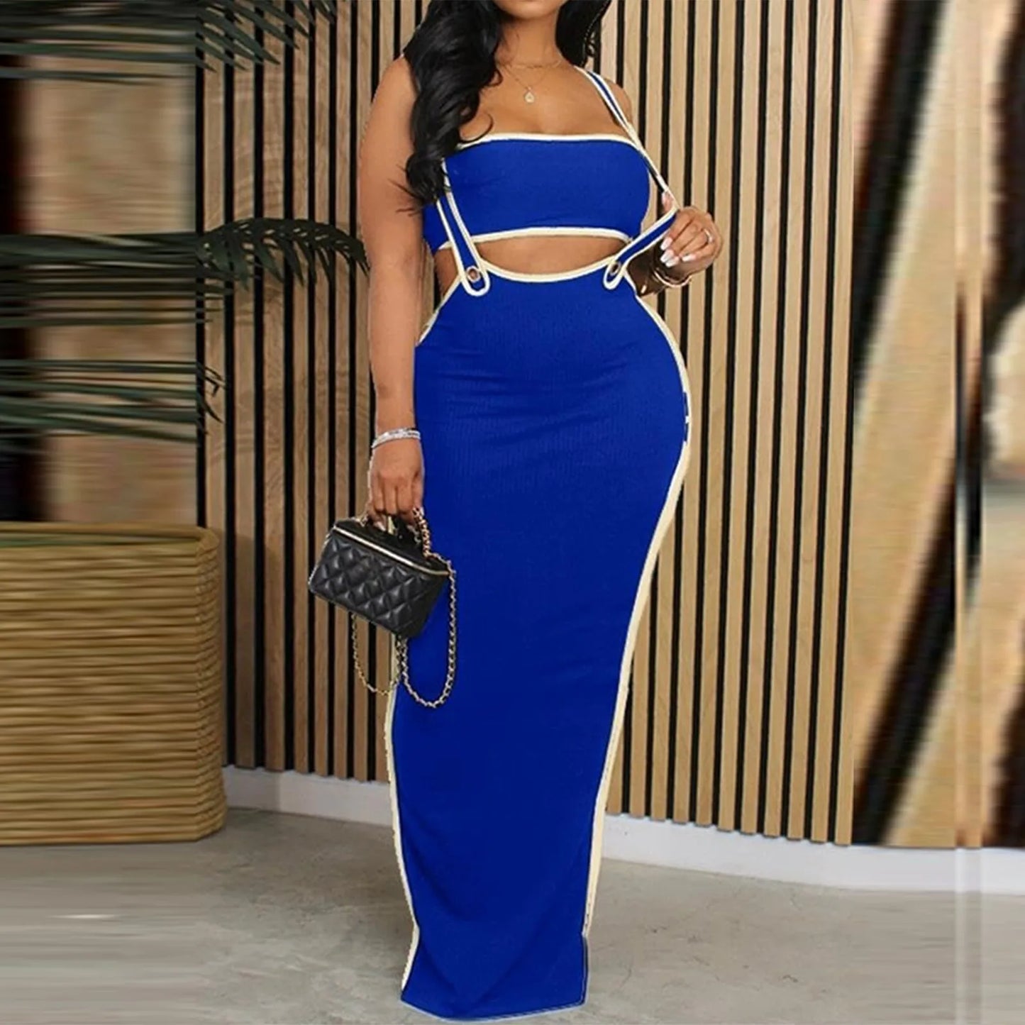 dresses for women One-piece dress design Personality and fashion Sexy Bodycon Tube Crop And Slit Maxi Suspender Skirt vestidos