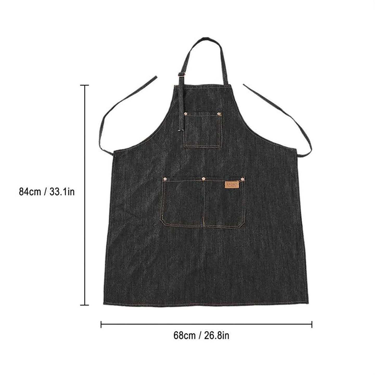 Denim Apron Salon Working Clothes Barber Cloth Kitchen Cooking Grill Restaurant Bar Shop Cafes Baking Beauty Nails Uniform