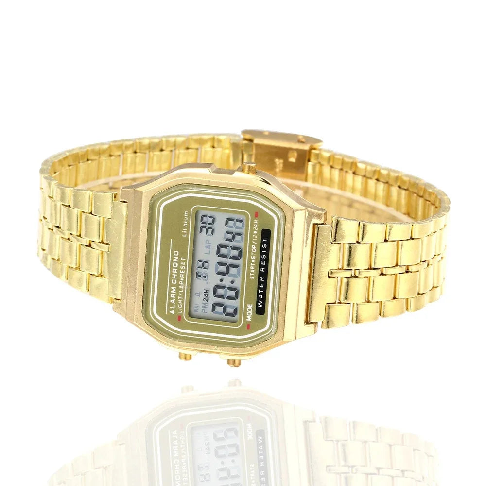 2025Digital Watches For Men Sports Waterproof Bracelet Clock Gold Electronice LED Wristwatch Women