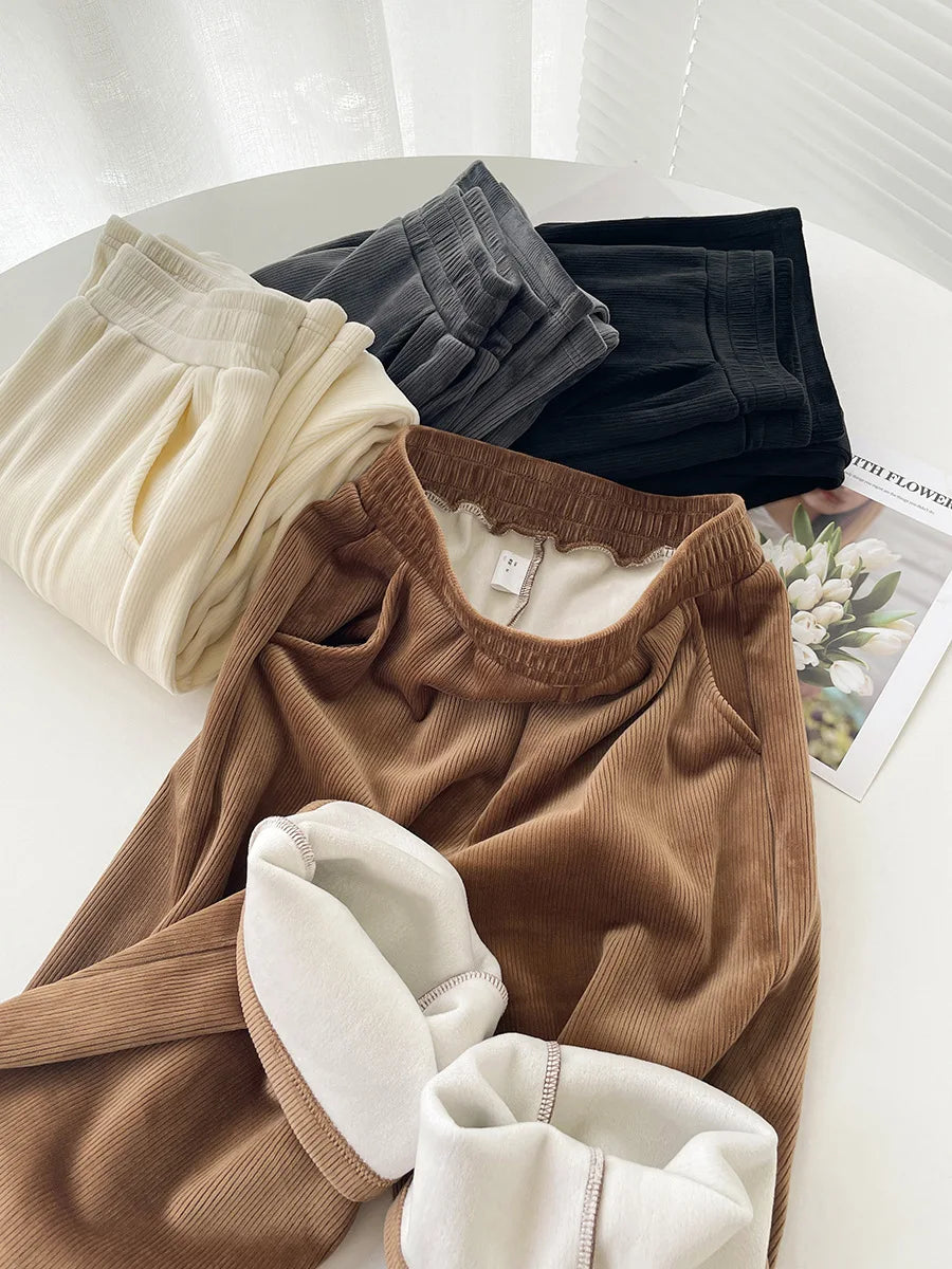 Wide-leg Trousers Women Autumn Winter 2025 New High Waist Draping Straight Tube Casual Versatility Floor Straight leg pants