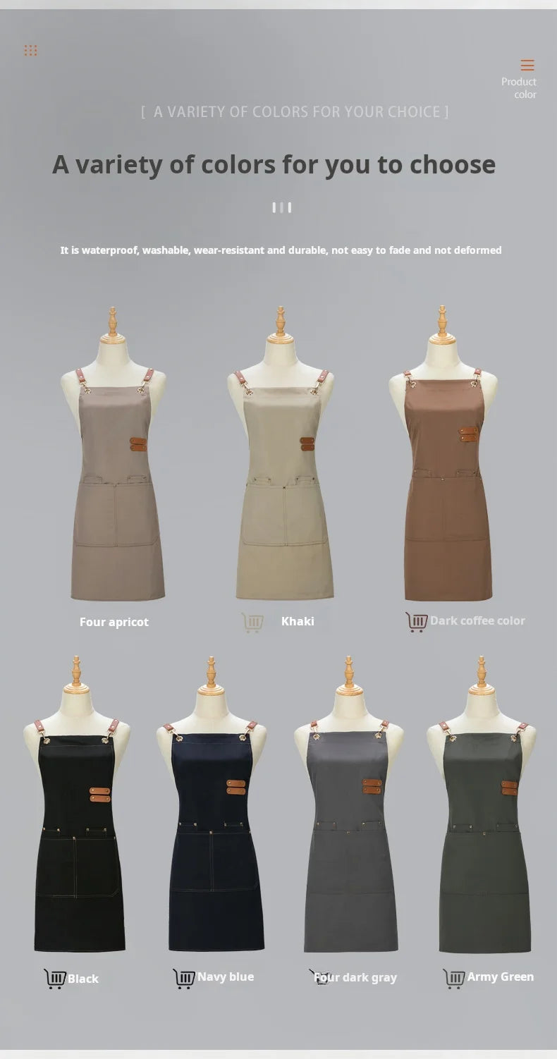 Apron For Kitchen Women Waiter Uniforms Cook's Clothes Man Food Service Philippines For Chef Fartuch Kuchenny Delantal Camarero
