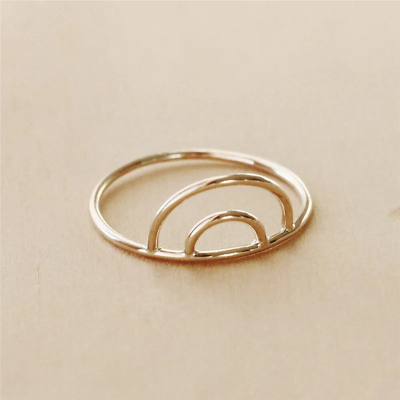 Rainbow Ring14K gold filled Knuckle Ring Boho Gold Jewelry Anillos Mujer Minimalistic Stacking Bohemian Ring for Women