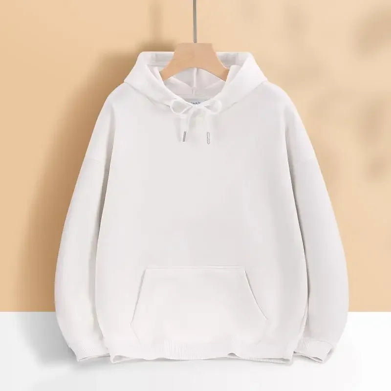Sweater Loose Men's and Women's New Casual Solid Color Thickened Coat Autumn and Winter Hooded Sweater Simple