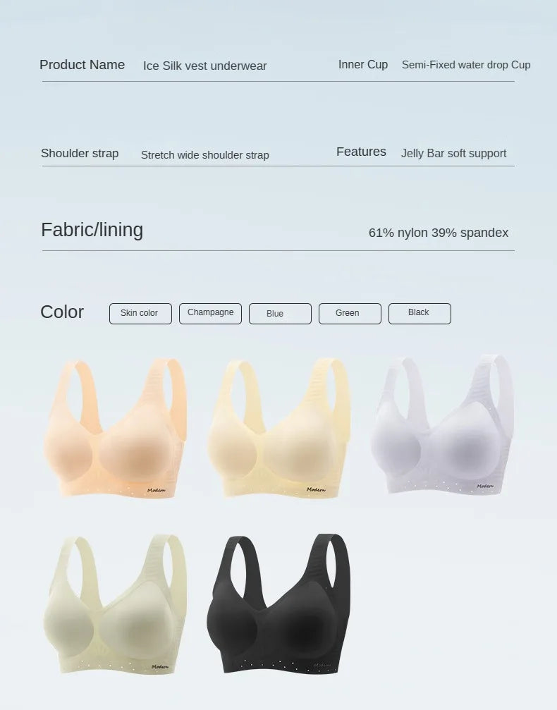 Vest Unwired Bra for Women Beautiful Back Push Up Bra Comfortable Soft Sexy Bras Thin Female Underwear Seamless Push-up Sports