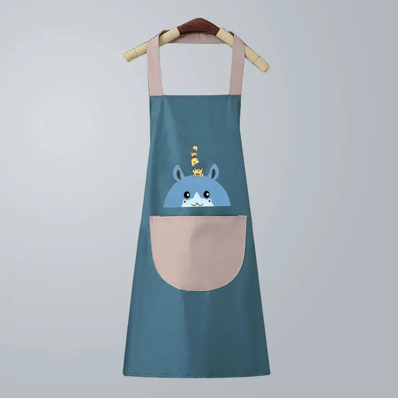 Cute Kitchen Apron for Women Waterproof and Oil Proof with Hand-Wiping Cover Wholesale