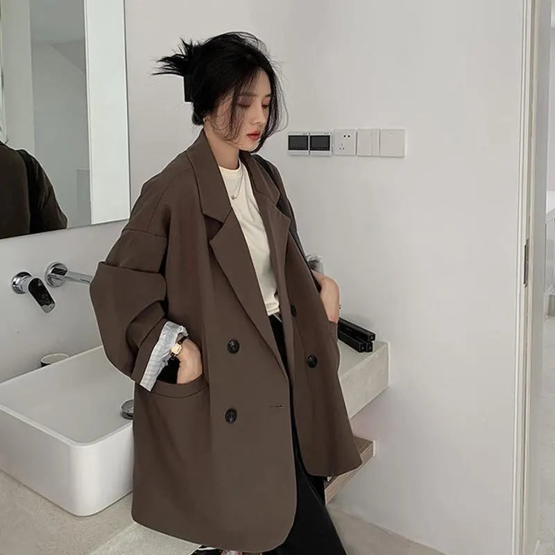2025 Blazer Women Spring and Autumn New Arrived Long-sleeved Korean Style Loose Fashion Casual Suit Female