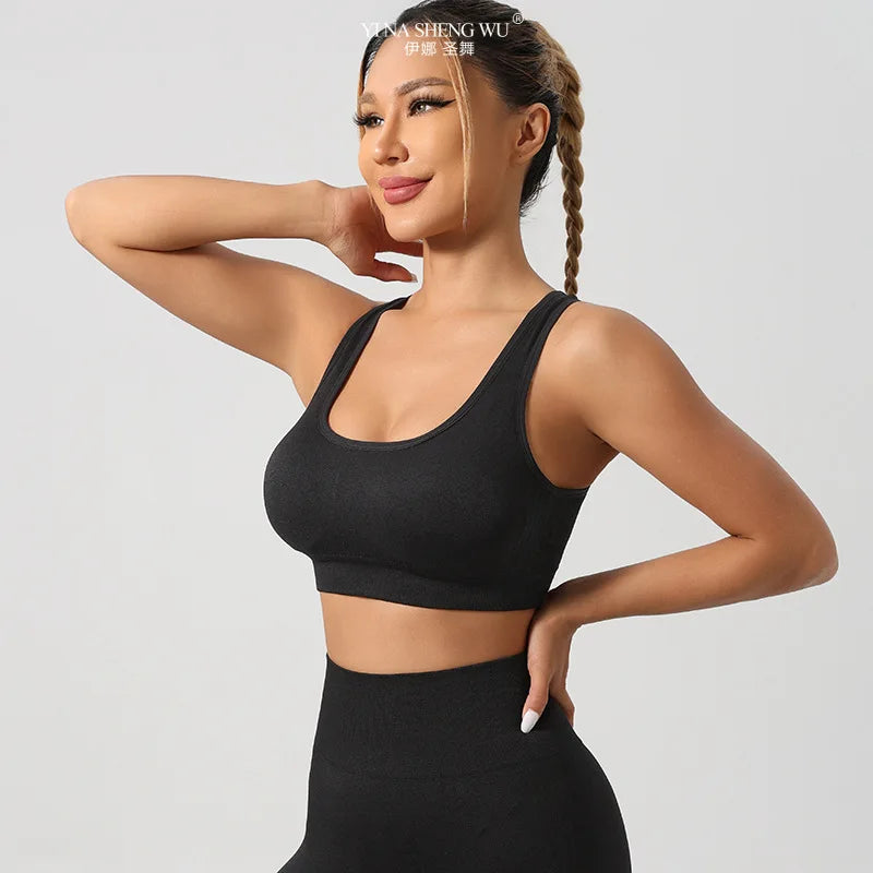 Women Sport Bras Yoga Shirt Fitness Running Vest Underwear Padded Bra Crop Sports Workout Top Wireless Push Up Brassiere New