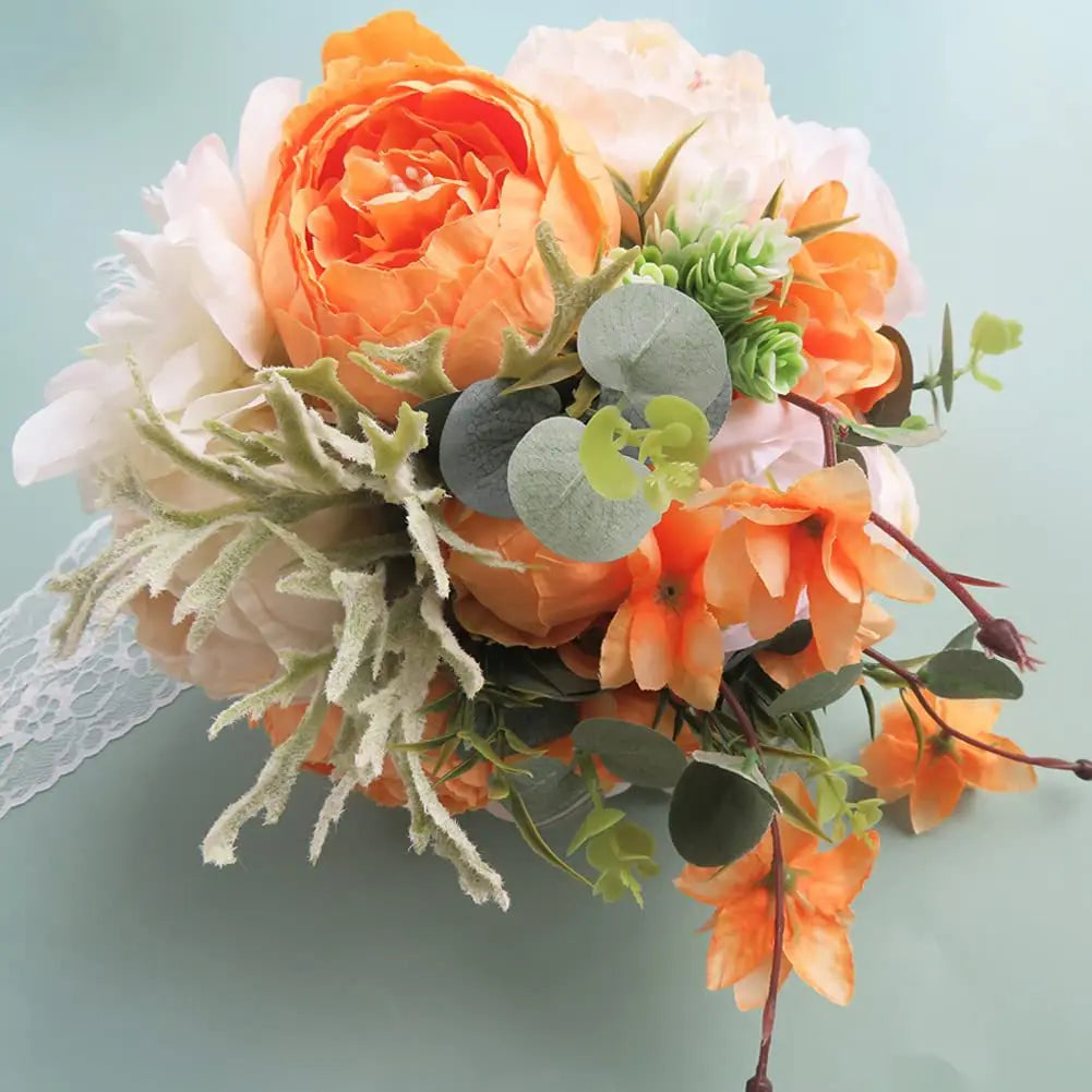 30CM Wedding Decoration Bridal Holding Flowers Artificial Roses Bundle Home Decoration Photography Props Silk Flowers