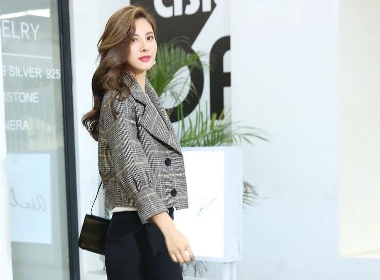 Outerwears Korean Style Wool & Blend Coats for Women 2025 New Arrivals Jacket Luxury Clothing Trend Deals In Tweed Blazer Woman