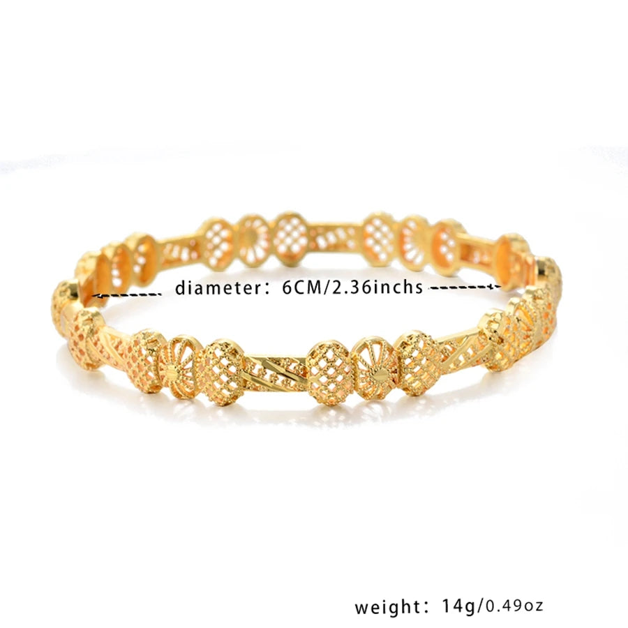 Women bangles Middle Eastern Bangles Gold Color Arab Bracelets for Wife girls wedding jewelry