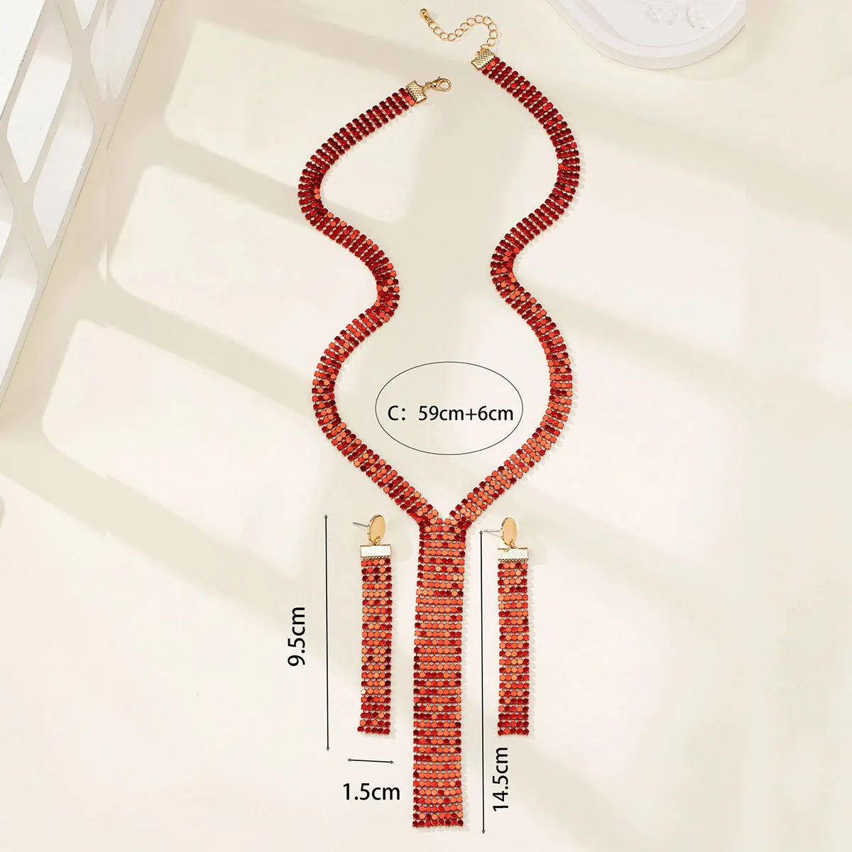 Jewelry Set For Women Girls Earrings Necklace Personality Exaggerated Metal Holiday Party Gift OL ES004