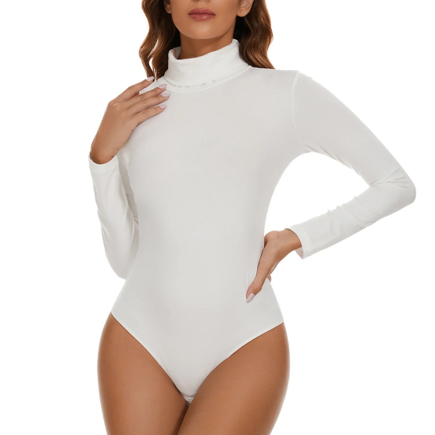 High Neck Bodysuit Women's Long Sleeved Shapewear Tummy Control Body Shaper Sexy Briefs Female Warm Clothing Autumn Winter New