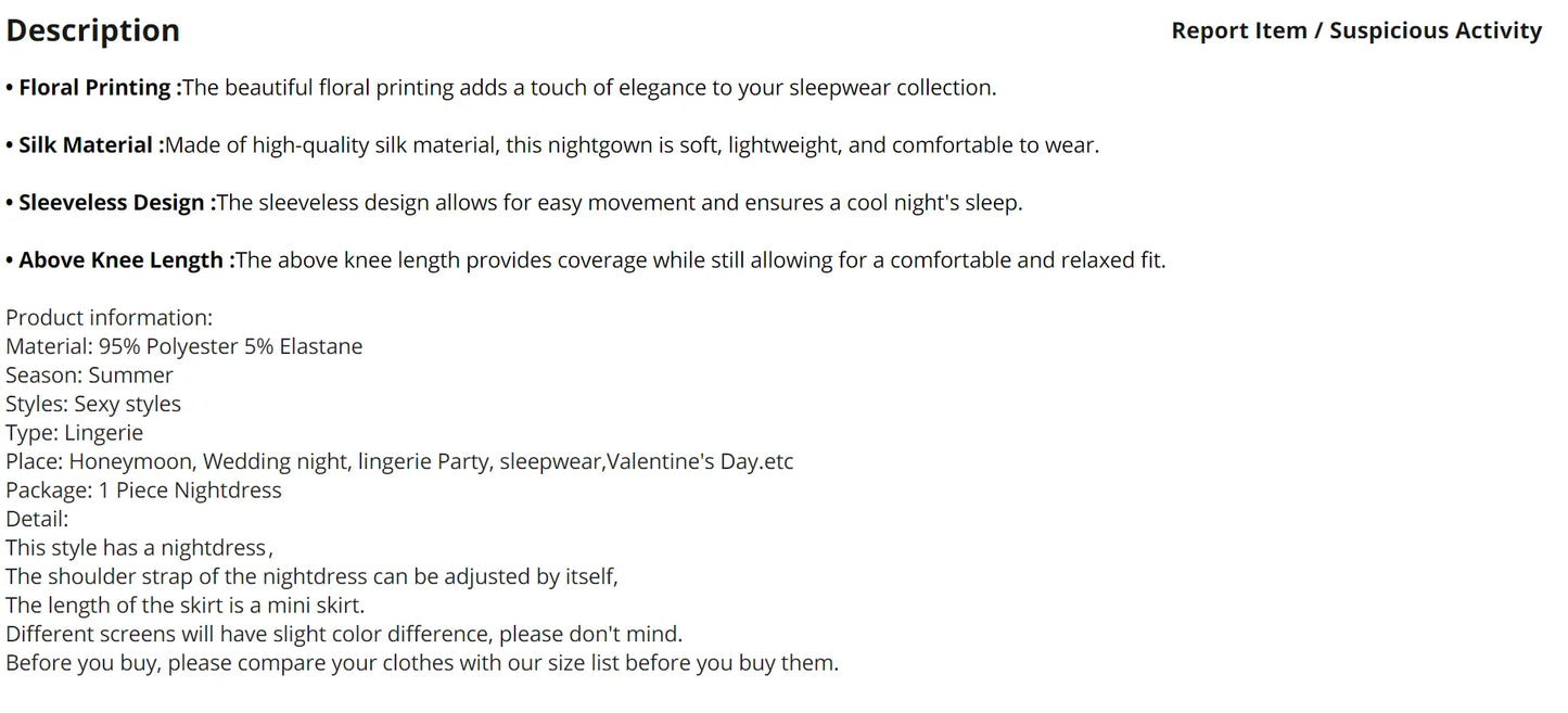 Women Nightwear Home Clothes Sexy Black Floral Printing Nightdress Sleepwear Nightshirts Silk Sleepshirts Nightgowns For Woman