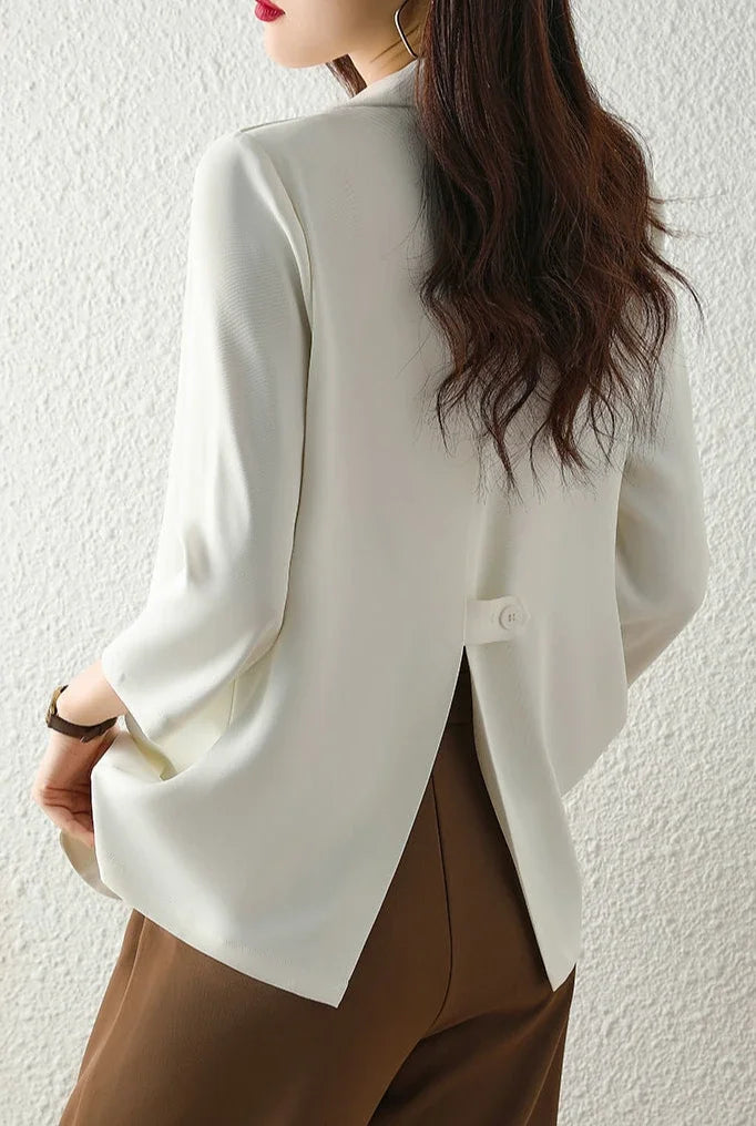 Blazer Woman Spring Autumn Thin Jacket Solid Outdoor Korean Style Coats for Women Tailoring High Quality Trend 2025 Outerwears