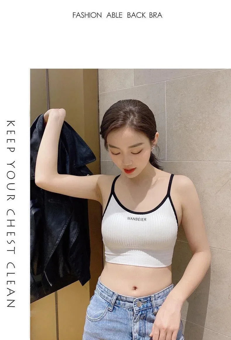 Sports Bra for Women Gym Sexy Crop Top Bra Women Cotton Underwear Soft Comfort Tube Tops Female Brassiere Tops for Girls Bra Top
