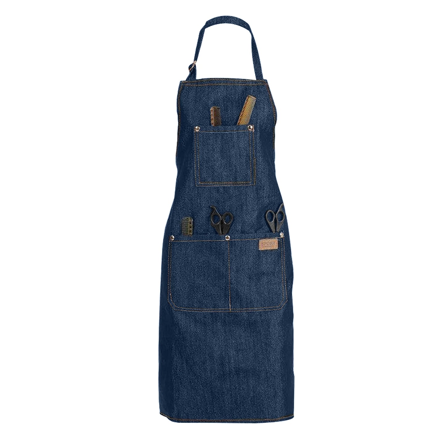 Denim Apron Salon Working Clothes Barber Cloth Kitchen Cooking Grill Restaurant Bar Shop Cafes Baking Beauty Nails Uniform