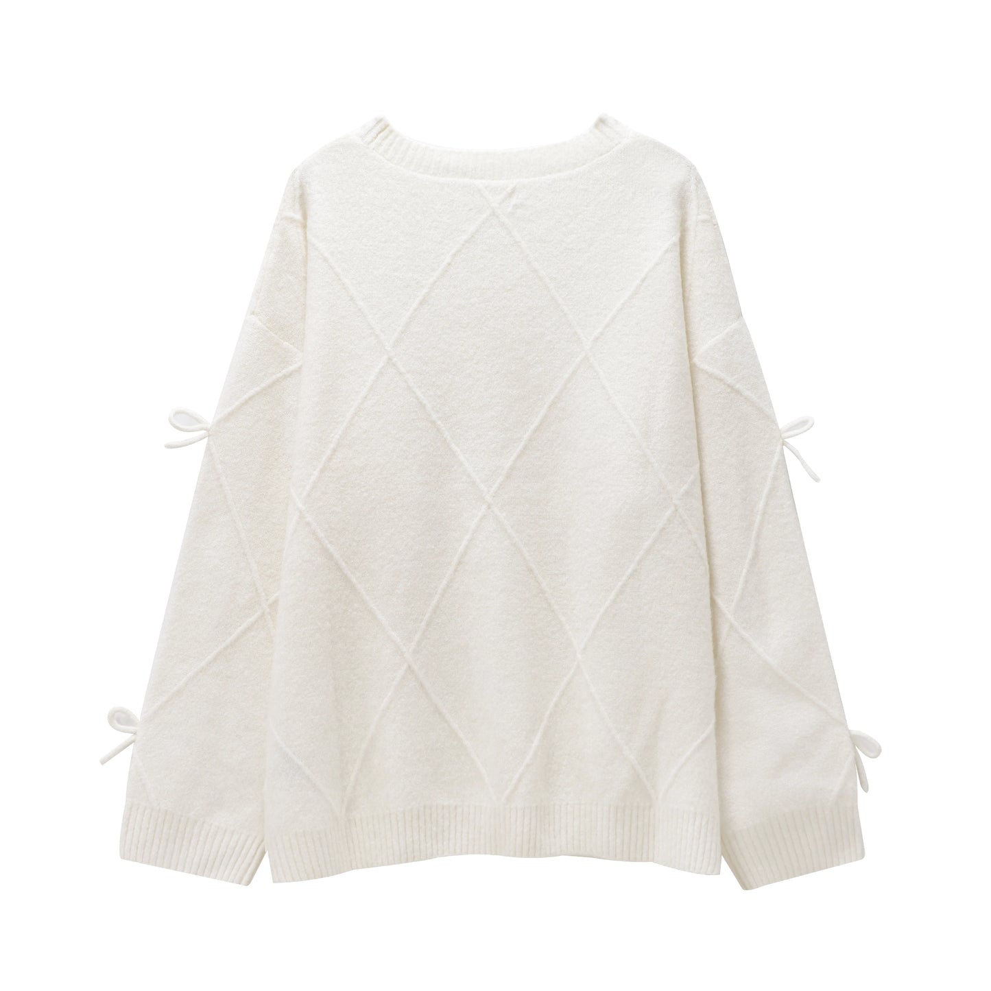 Bow Sweater Women Autumn Winter New Lazy Style Loose Outer Wear Design Anti-aging Knitted Pullover Top 1269568